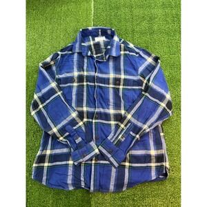 Old Navy Mens Plaid Flannel Long‎ Sleeve Button Up Shirt Size Large